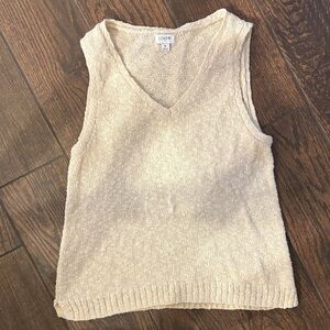 J. Crew Beige Knit V-Neck “Beach Sweater Tank”